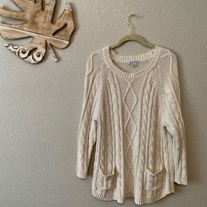 White Sweater with Pockets